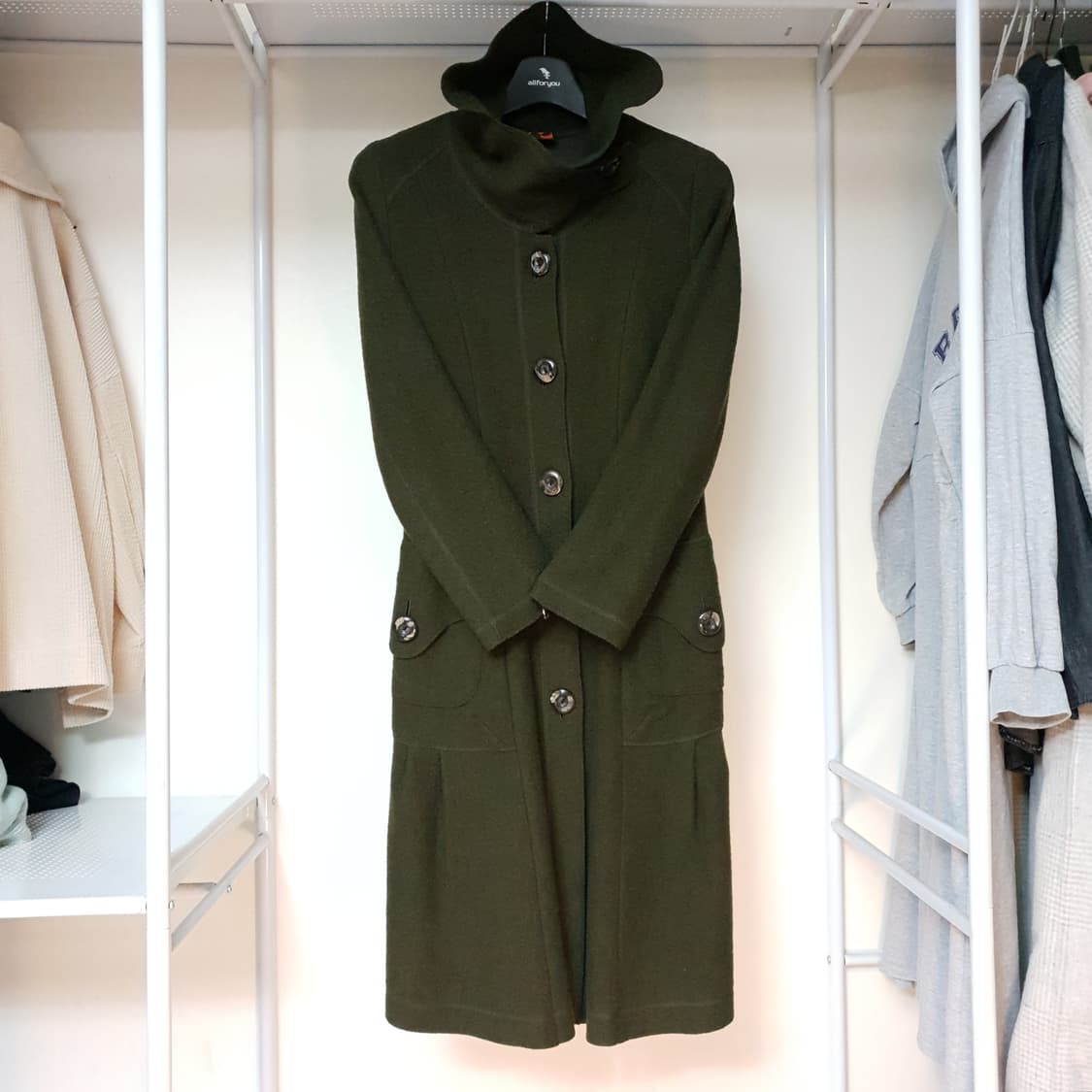 parceque mode 울나일론혼방 하이넥카라 핏앤플레어 슬림핏 코트 상품이미지1