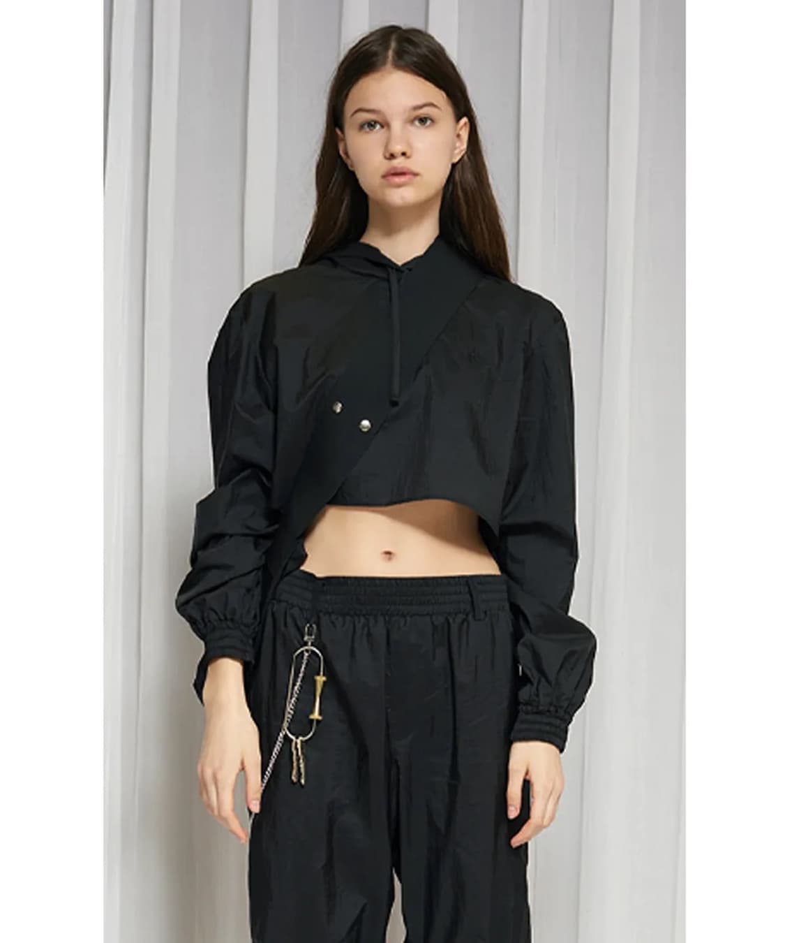 Summer Nylon Crop hood (Black) 상품이미지1
