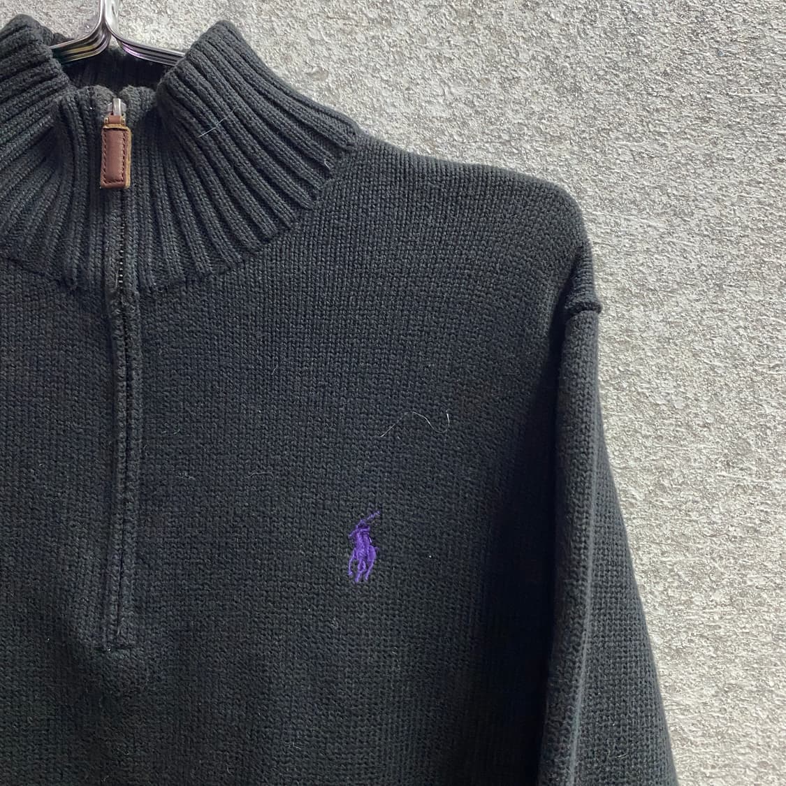 폴로 퍼플포니 블랙 하프 집업 니트 B3980 상품이미지3
