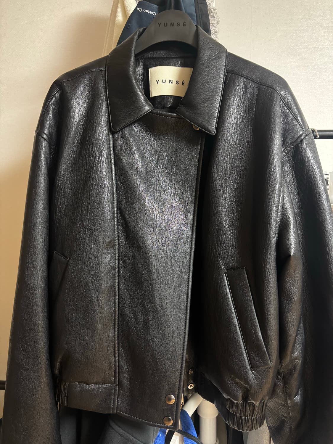 윤세 레더 자켓 블랙 상품이미지3