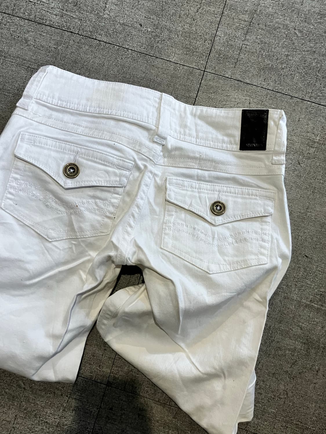 일본빈티지 C-seventeen 핀터깔릭시크 보헤미안 부츠컷팬츠 화이트 상품이미지2