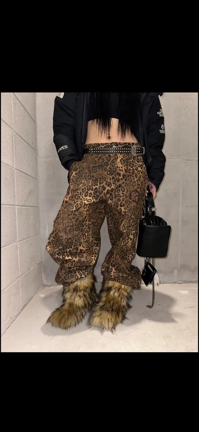 더미스테리어스호텔 레오파드 카고 팬츠 상품이미지1