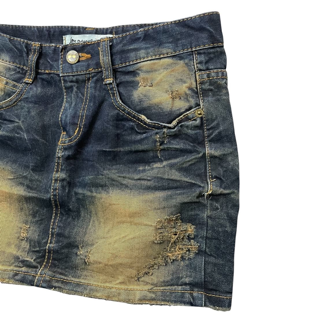 (29) 빈티지 y2k 샌드워싱 진청 데님 미니스커트 상품이미지2