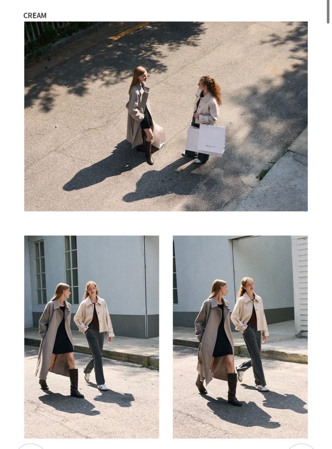 (S) 드로우핏 우먼 소프트 울 캐시미어 레글런 숏 코트 [CREAM] 상품이미지2