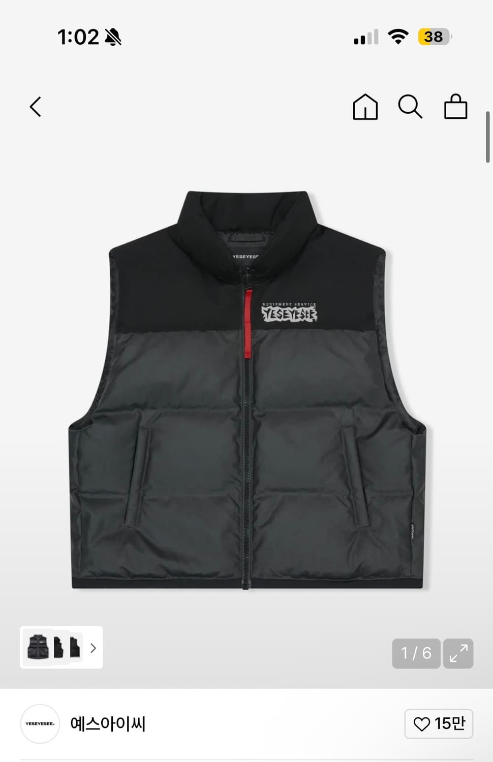 예스아이씨 패딩조끼 Hooligans Down Vest Black 상품이미지1