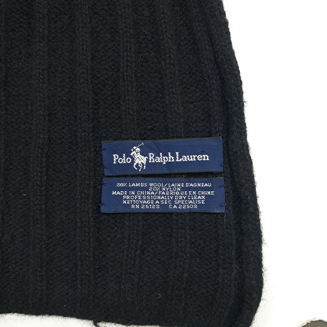 MX118 폴로 랄프로렌 블랙 빅리브드 램스울 니트 목도리 머플러 상품이미지5