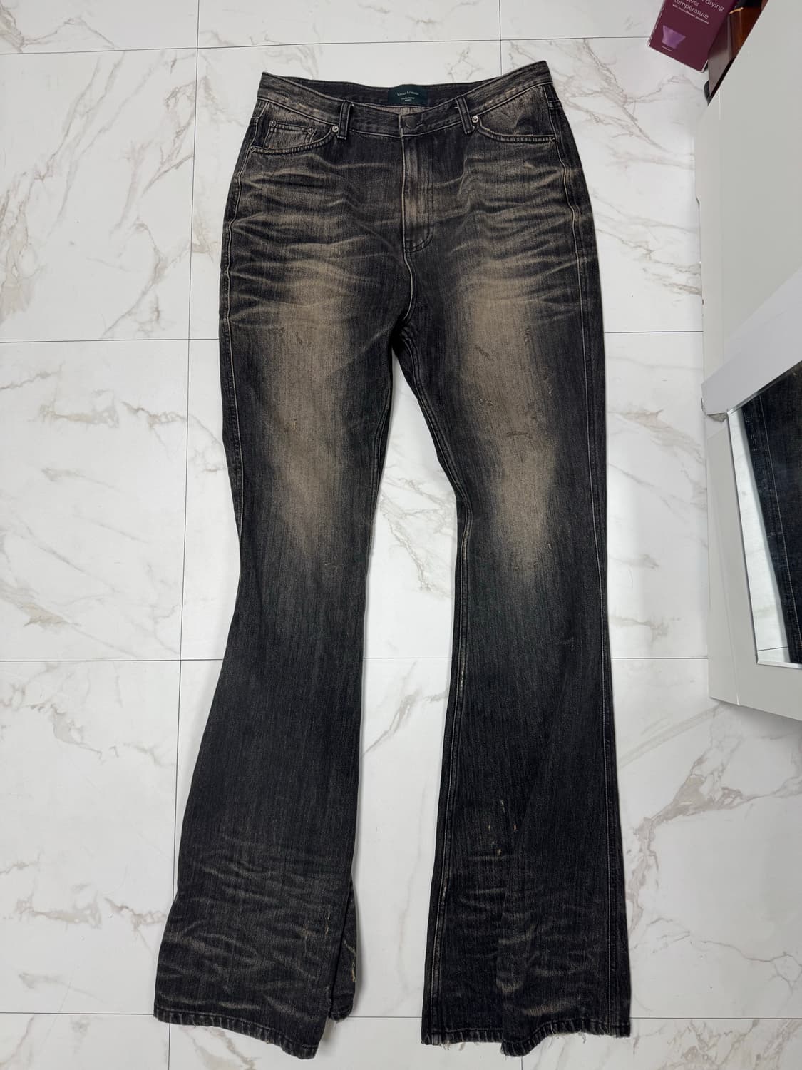 Undermycar wrinkled gray washed flare 상품이미지4