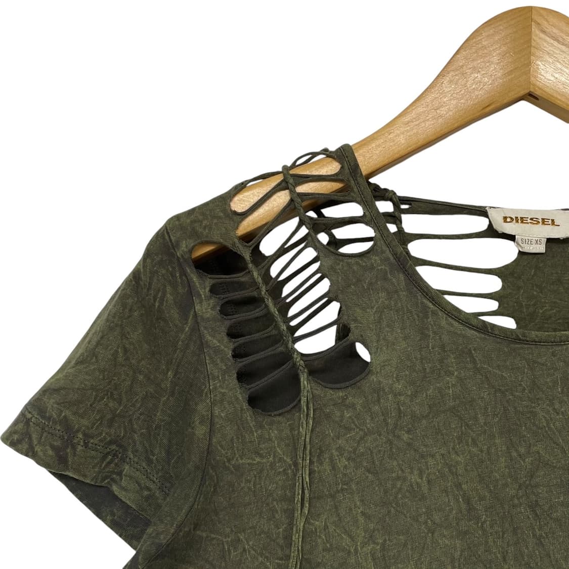 디젤 Diesel y2k 그물 피그먼트 다이드 반팔 티셔츠 상품이미지5