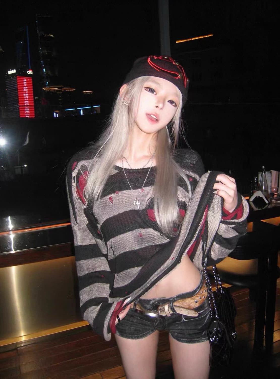 Layered Grunge Stripe Long Sleeve 상품이미지4