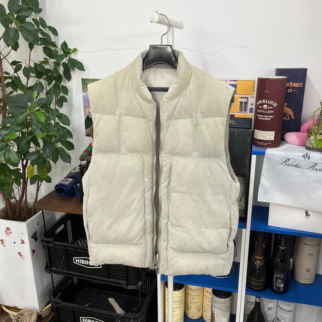 타임옴므 고트스웨이드 구스다운 패딩 베스트 L 상품이미지1