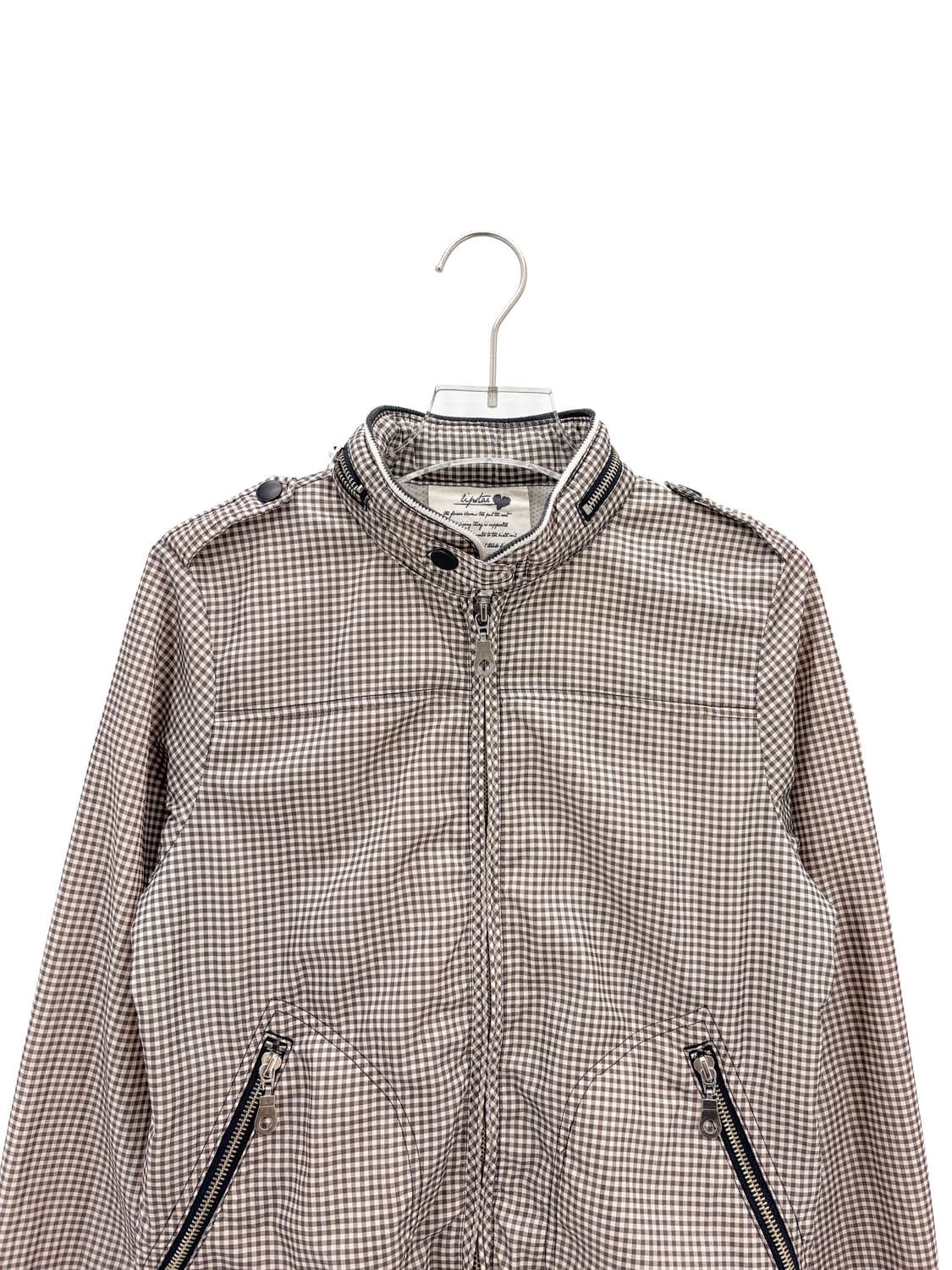 빈티지 체크 투웨이 집업 자켓 상품이미지4