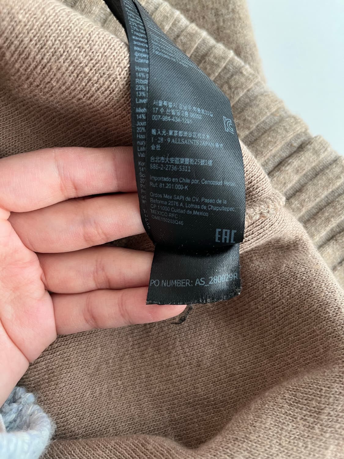 L) 올세인츠 니트 맨투맨 베이지 상품이미지5