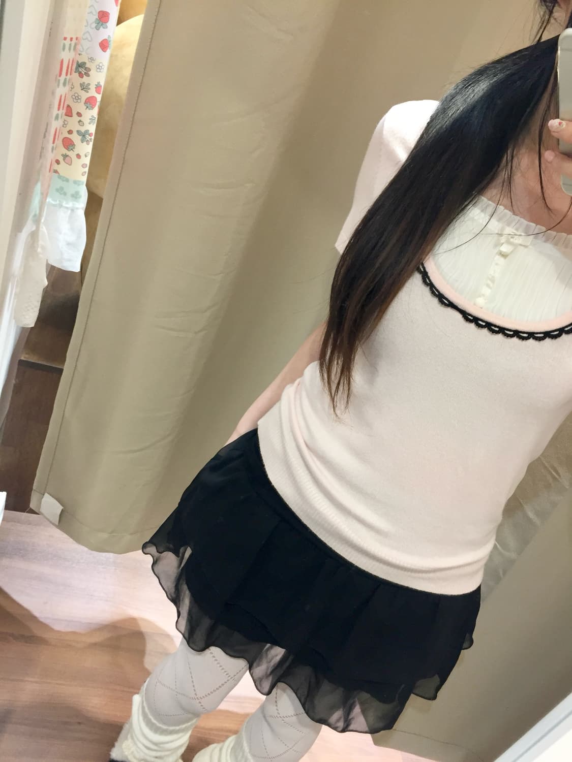 베이비핑크 레이스 로걀 탑 🍧🎀 상품이미지2