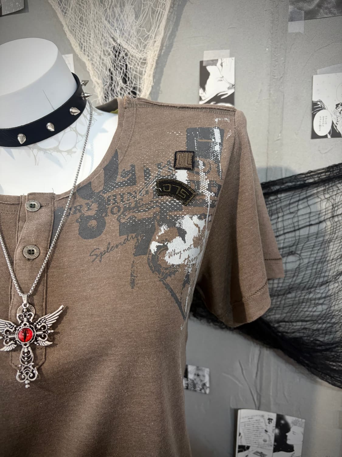 Grunge snap detail wing Printing sleeve 상품이미지8