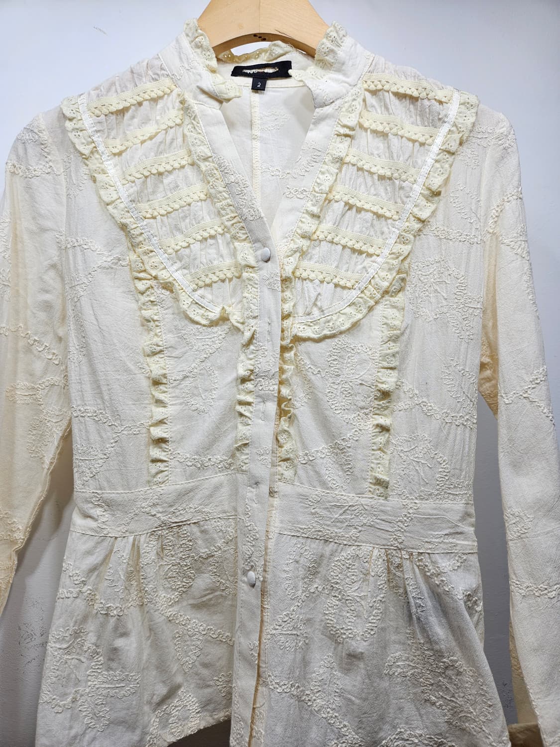 아이보리 고급스러운 레이스 블라우스 [미사용] 상품이미지7