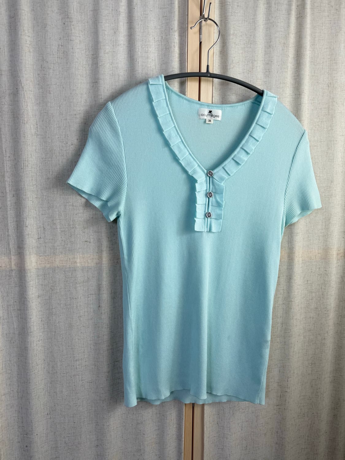 Courreges 꾸레쥬 니트 반팔 블라우스 상품이미지6