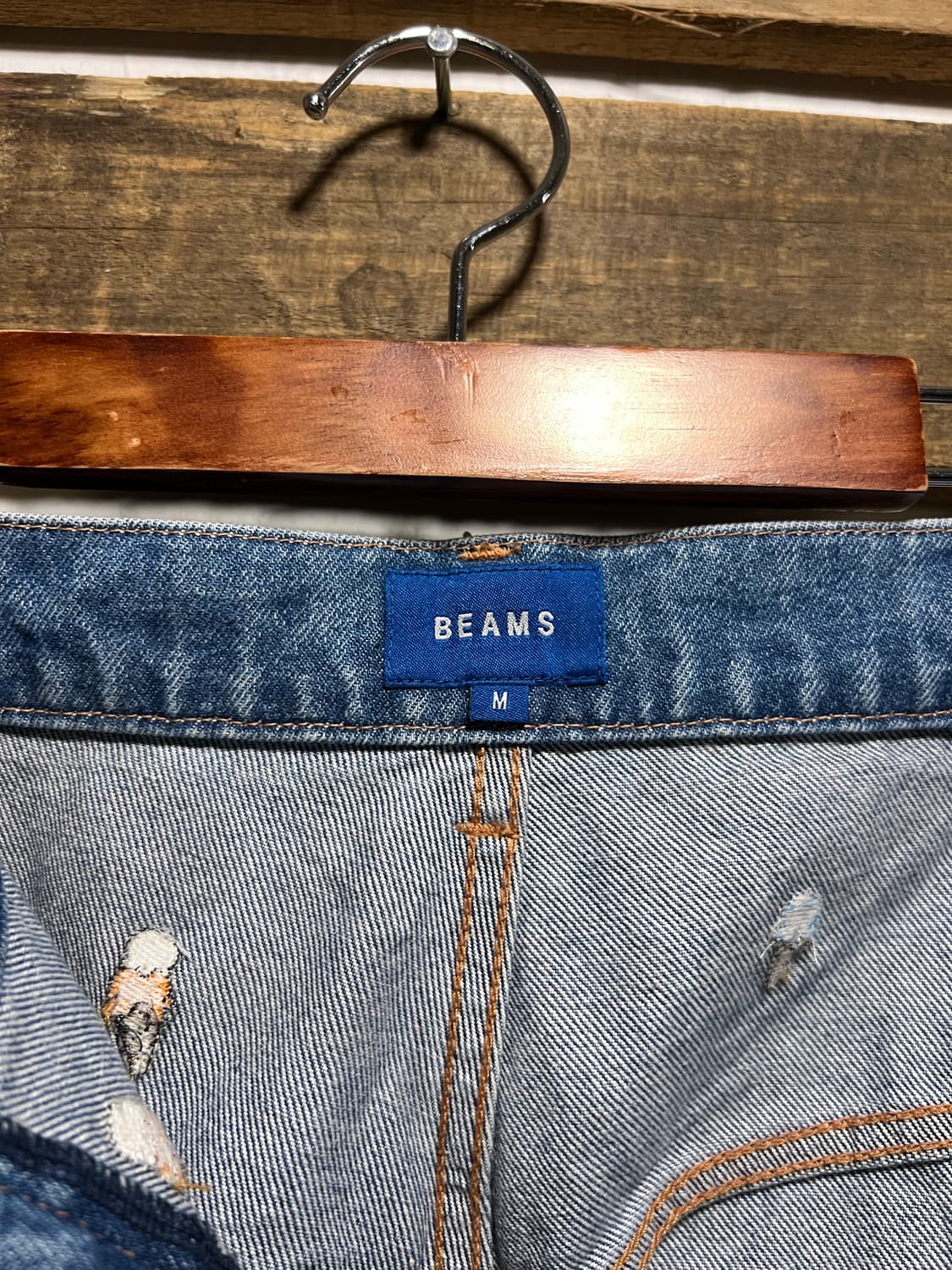 [33]BEAMS 빔즈 아이스크림 도트 패턴 데님 쇼츠 반바지 상품이미지4
