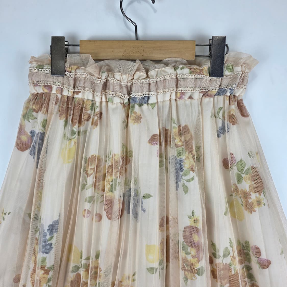 엑시즈팜  플라워 패턴 튤  레이스 스커트 상품이미지2