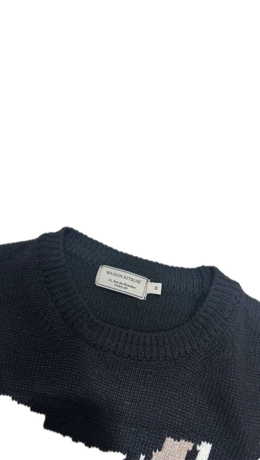 메종키츠네 빅폭스 블랙 니트 M사이즈 상품이미지3