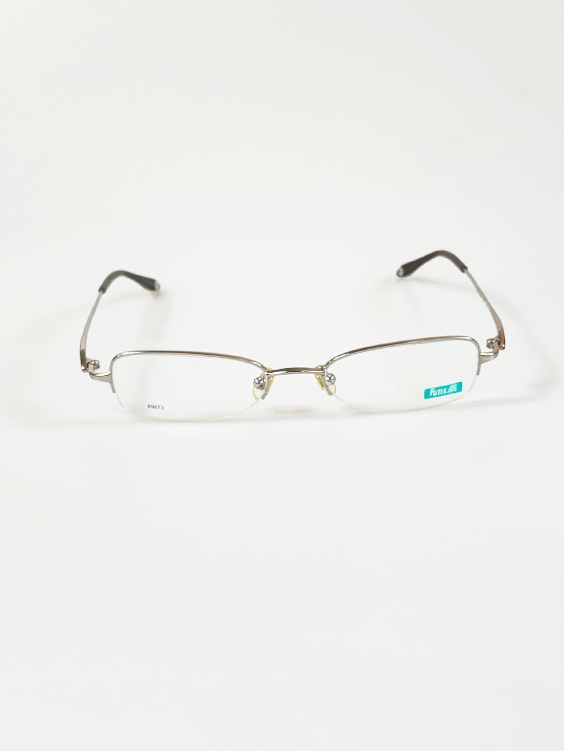 90s FUTIS 실버 메탈 반무테 스퀘어 빈티지 안경 상품이미지1