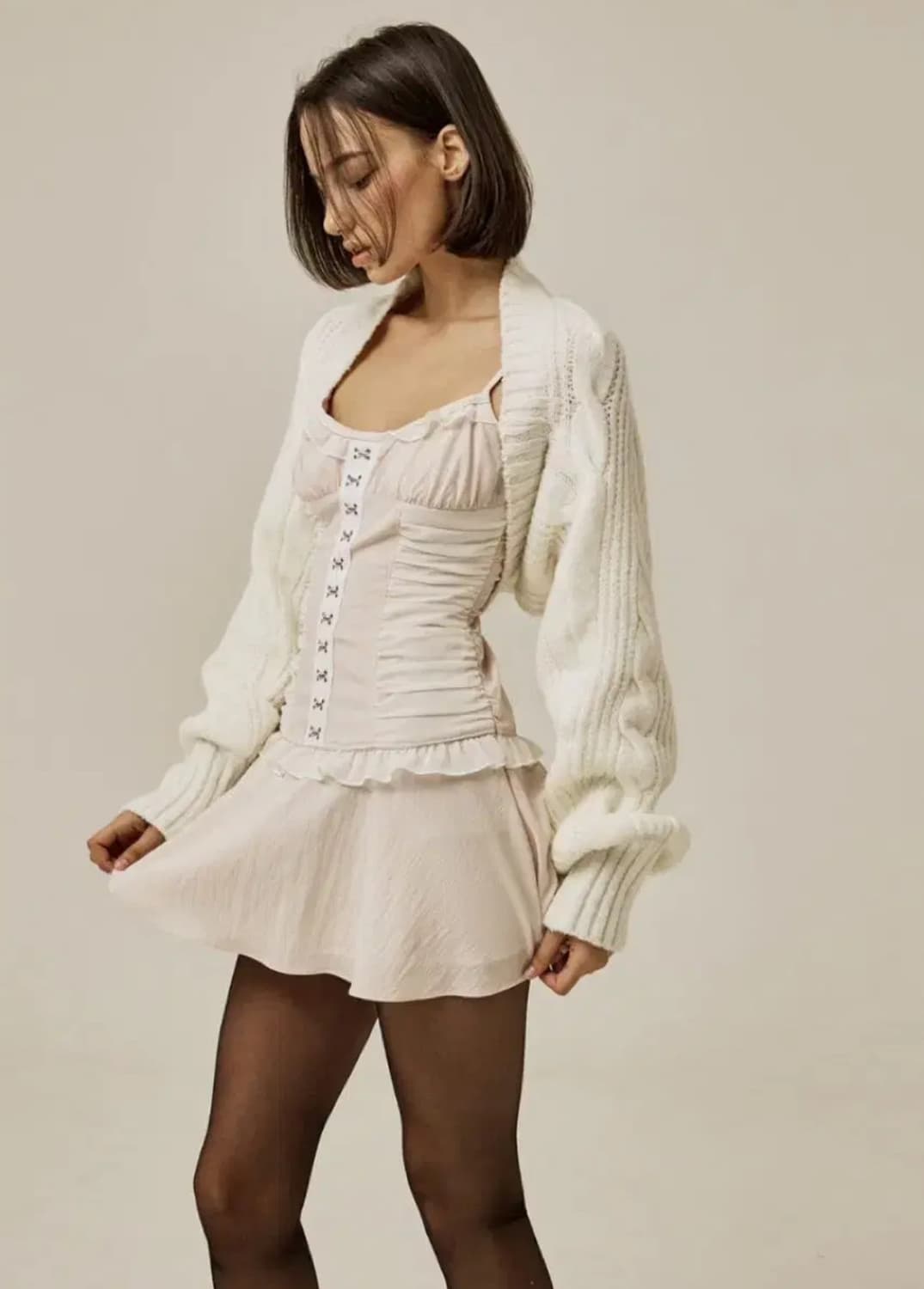 쓰리타임즈 버니 볼레로 새상품 (화이트) 상품이미지1