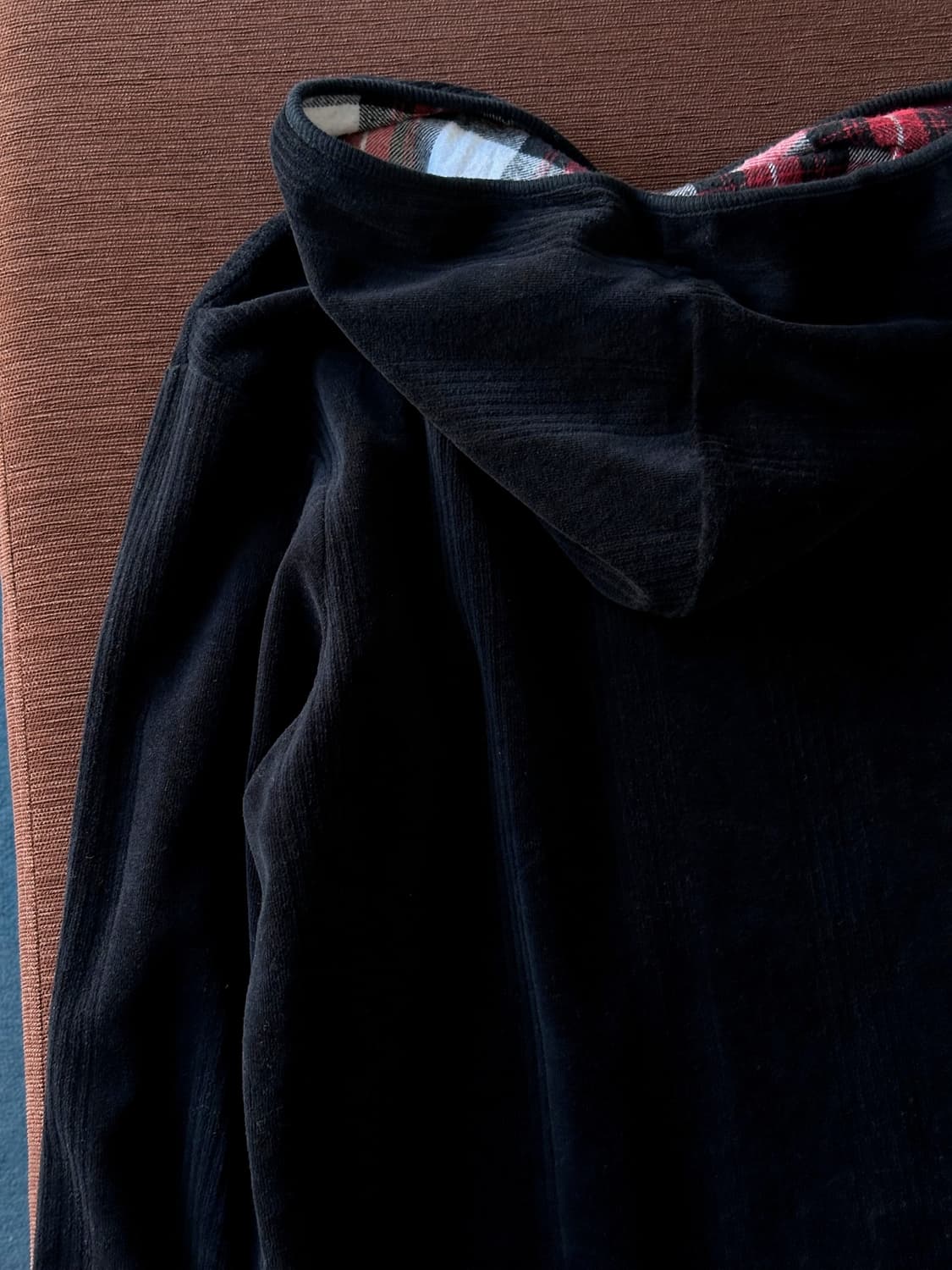 Terry fabric design hooded zip parka 상품이미지4