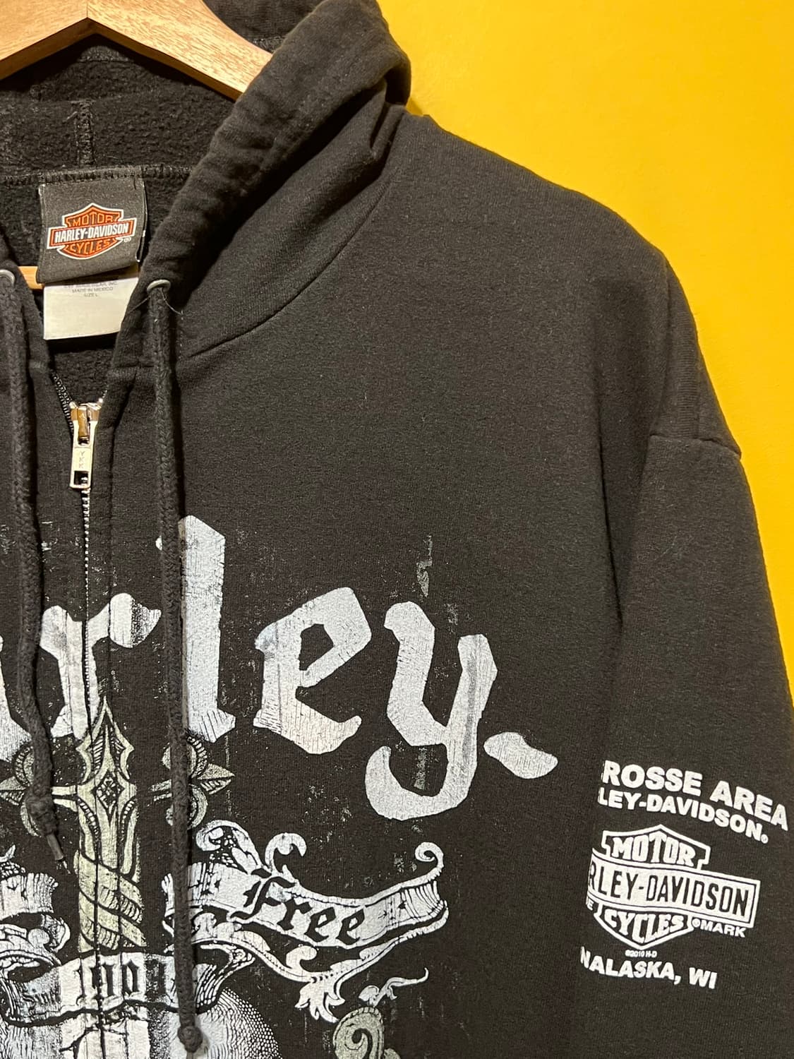 [L] 할리데이비슨 스컬 후드집업 블랙 빈티지 바이커 아메리칸 캐주얼 상품이미지6