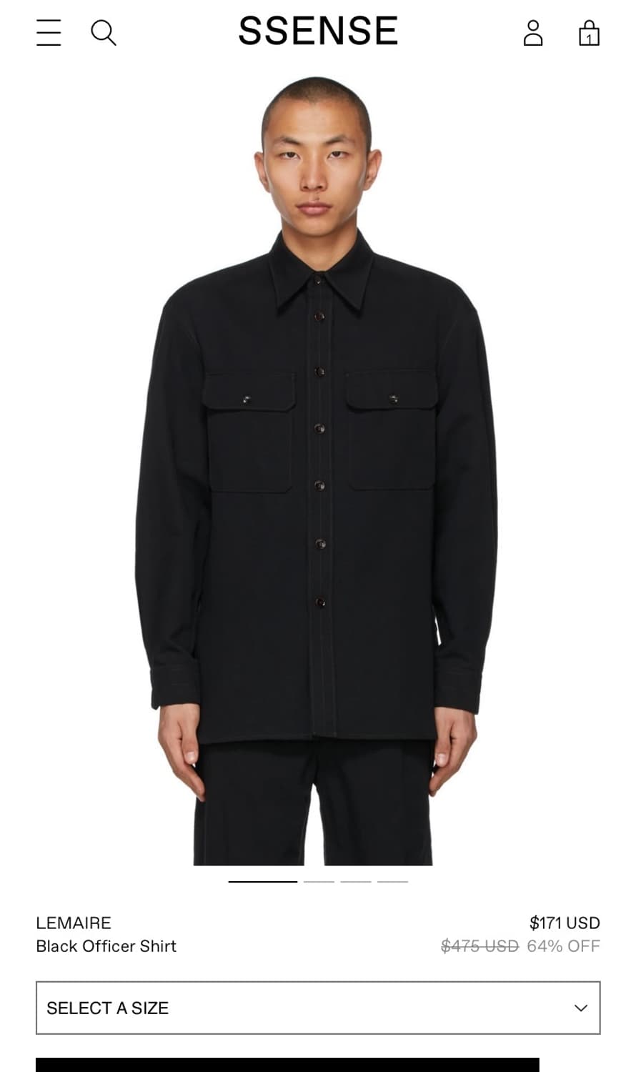 르메르 오피서 셔츠 블랙 상품이미지1