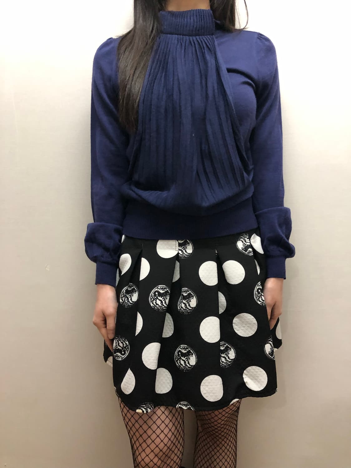 빈티지 퍼플 블루 플리츠 탑 상품이미지4