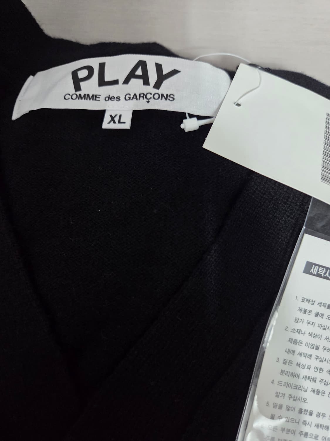 꼼데가르송 플레이 블랙 가디건 금장 하트 xl 상품이미지2