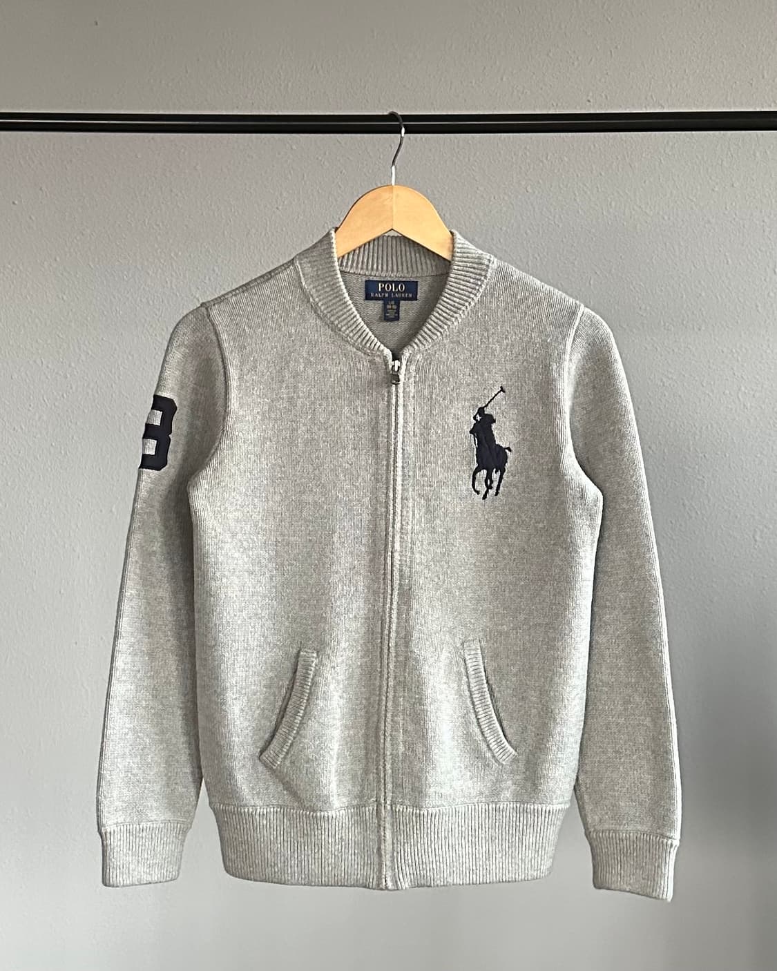 [S]폴로 랄프로렌 빅포니 그레이 니트 집업 상품이미지1