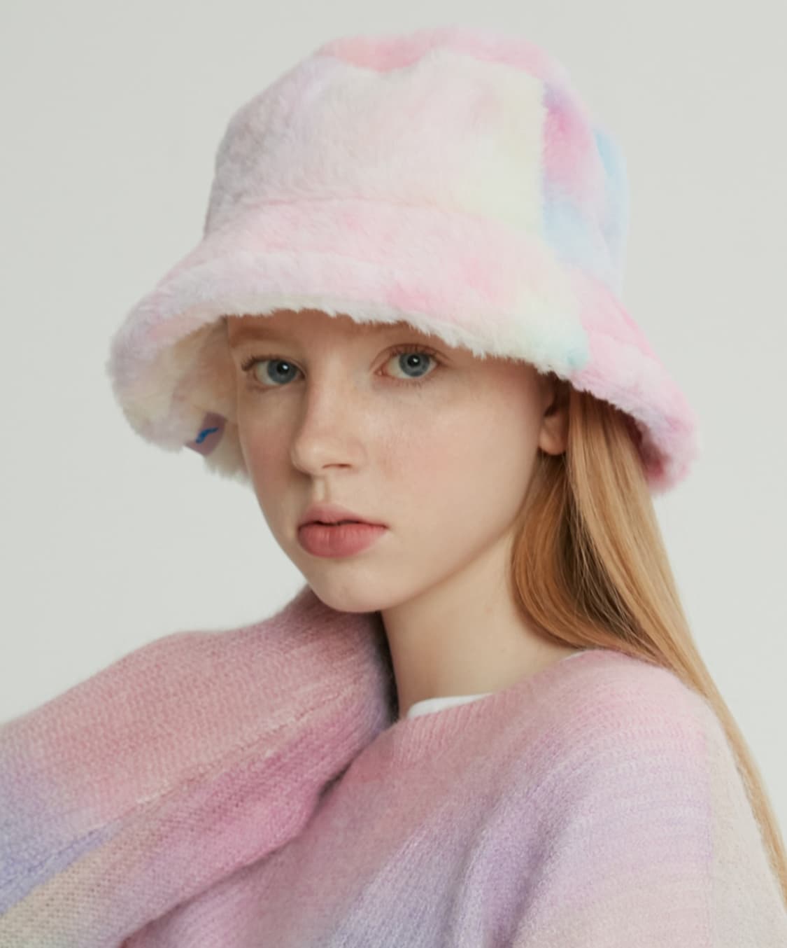 로라로라 레인보우 솜사탕 퍼 버킷햇 상품이미지3