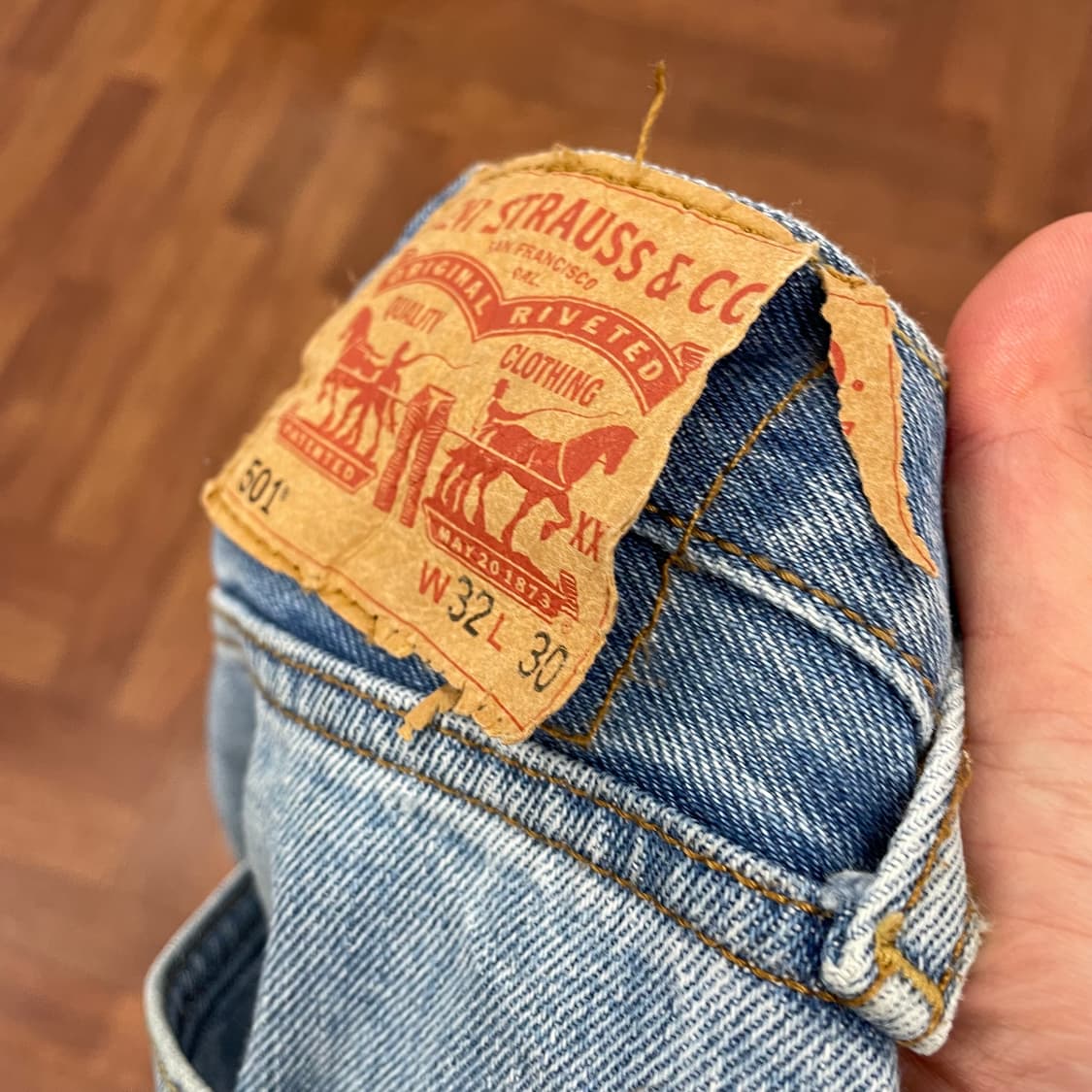 리바이스 501 연청 데님 팬츠 상품이미지4