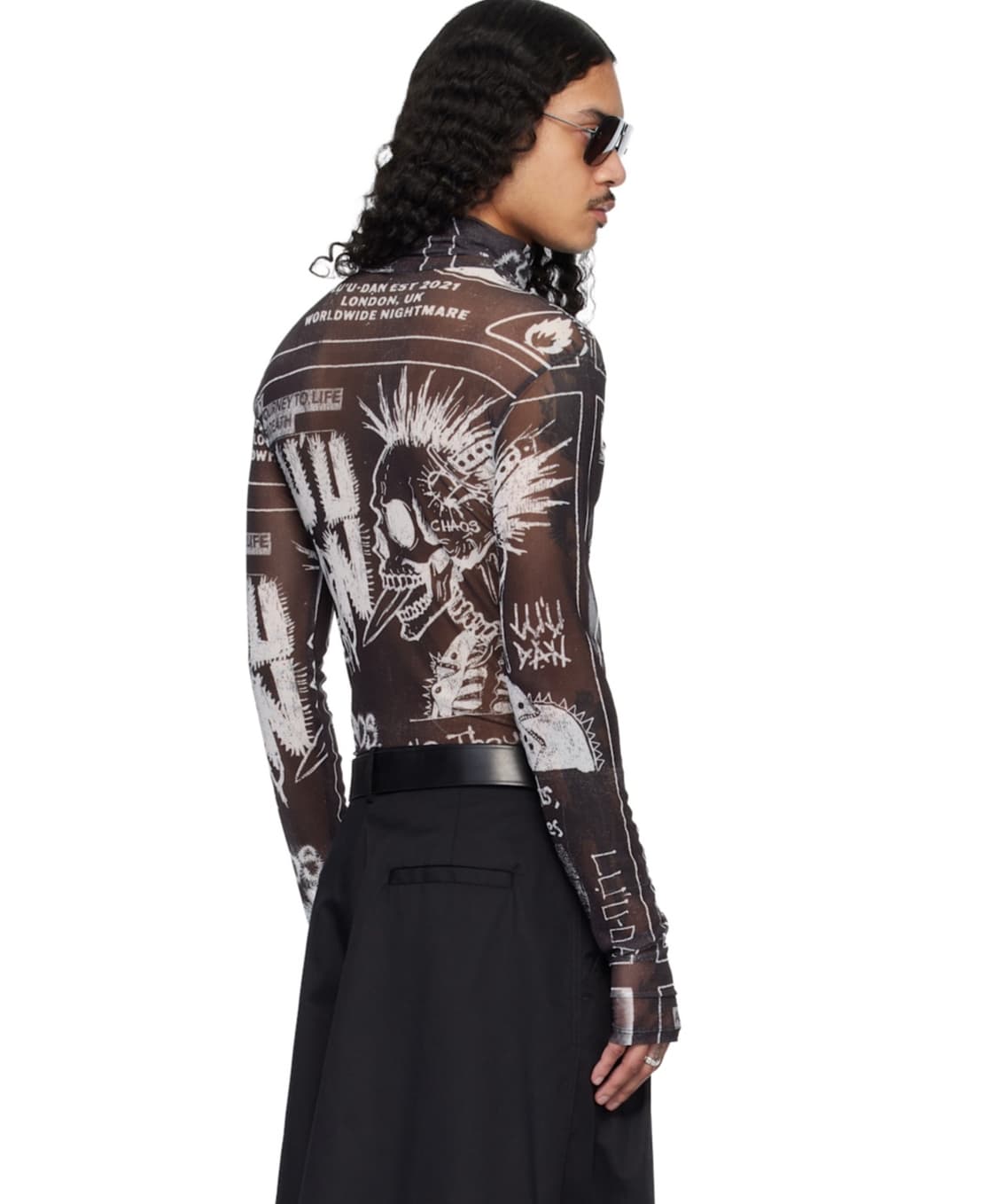 루단 2026 타투 프린팅 마스크 매쉬 롱슬리브 상품이미지2