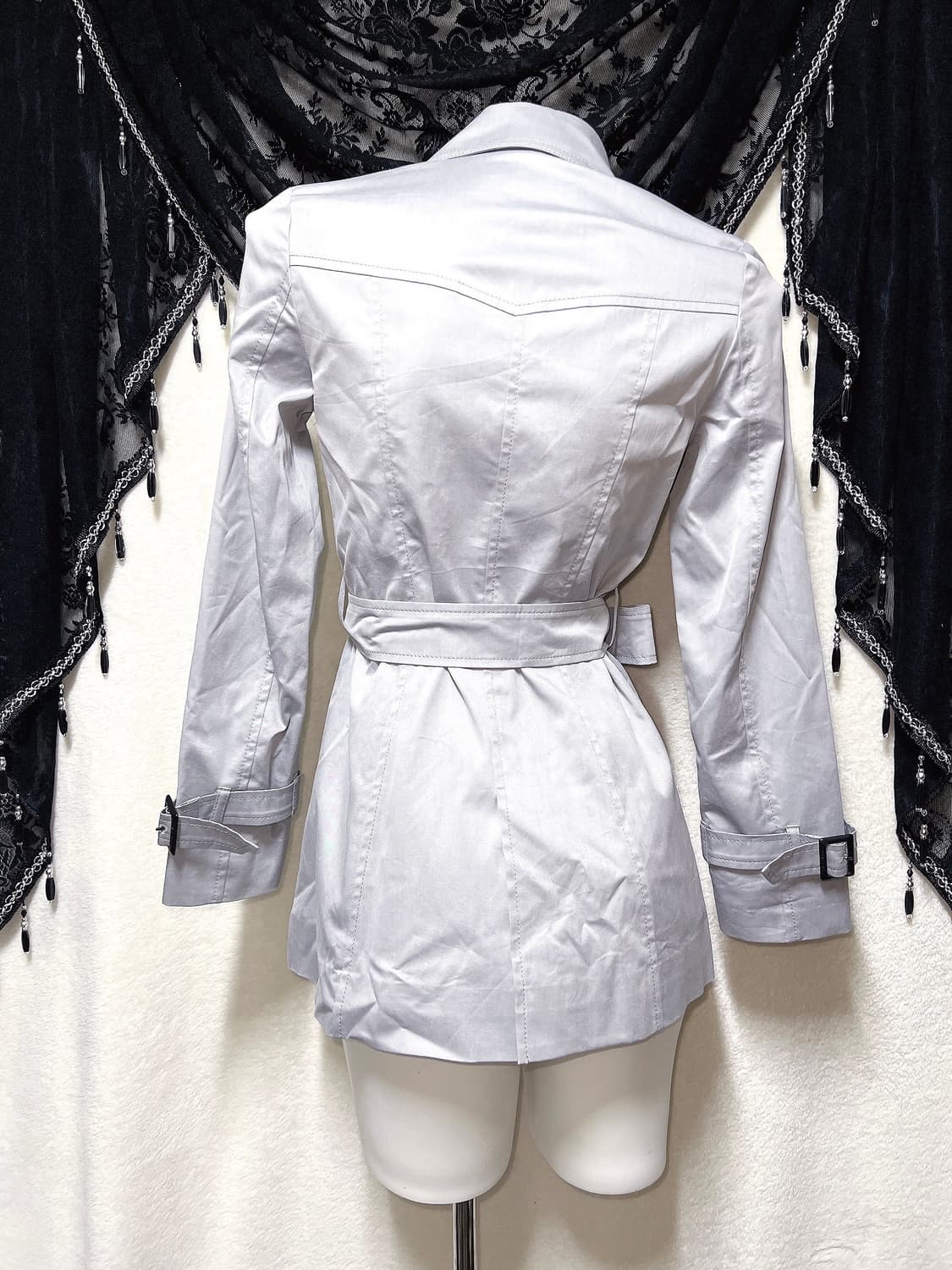 로맨틱갸루 로걀 오네 세실맥비깔 실버그레이 트렌치코트 자켓 펑크 데일리 상품이미지6