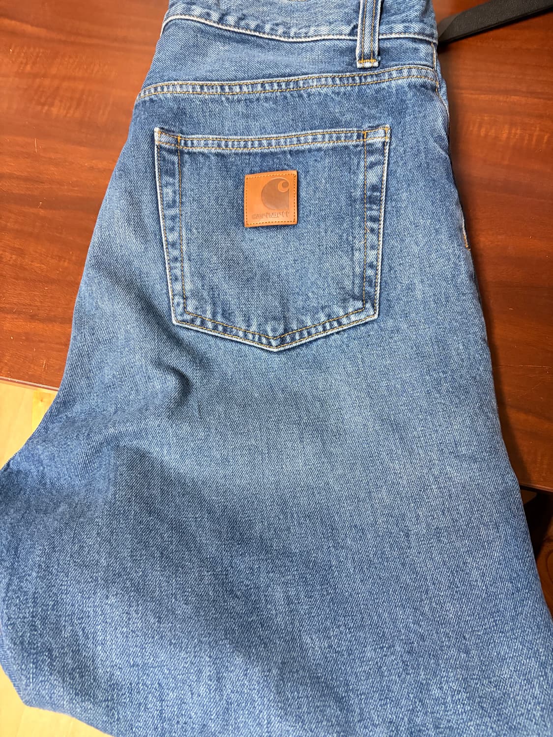 칼하트 wip 랜든 팬츠 스미스 블루 원 유즈드 워시 상품이미지1