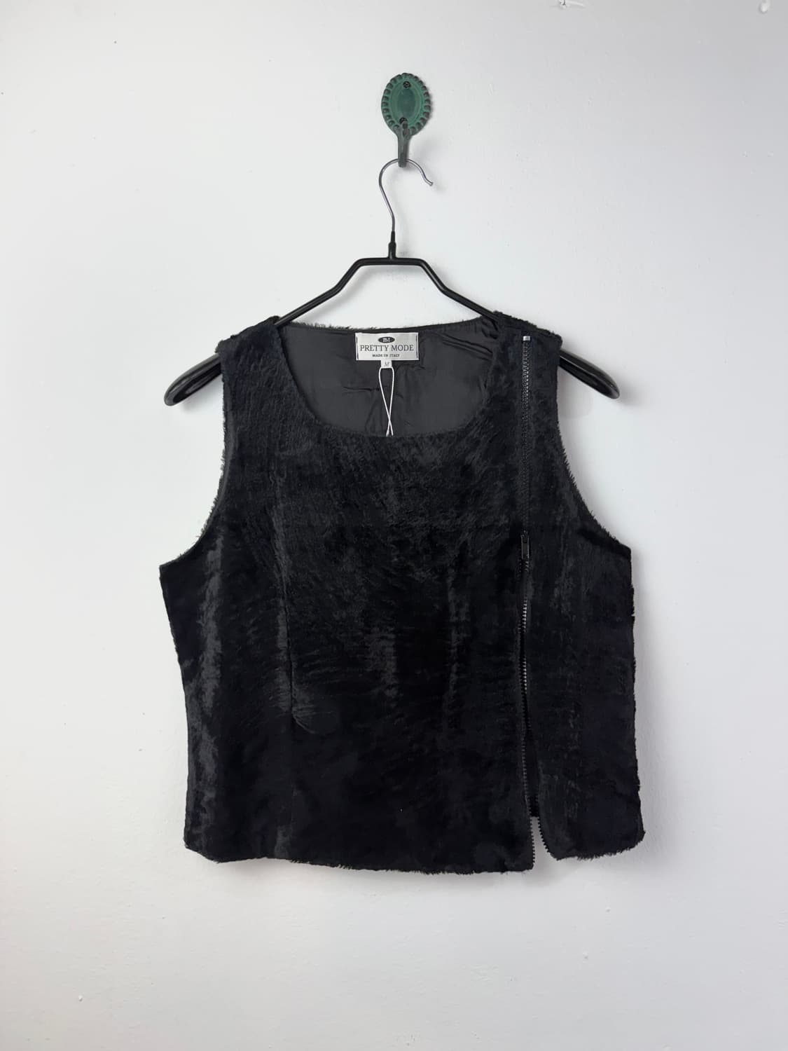 이태리 메이드 레이온 벨벳 퍼 베스트 상품이미지1