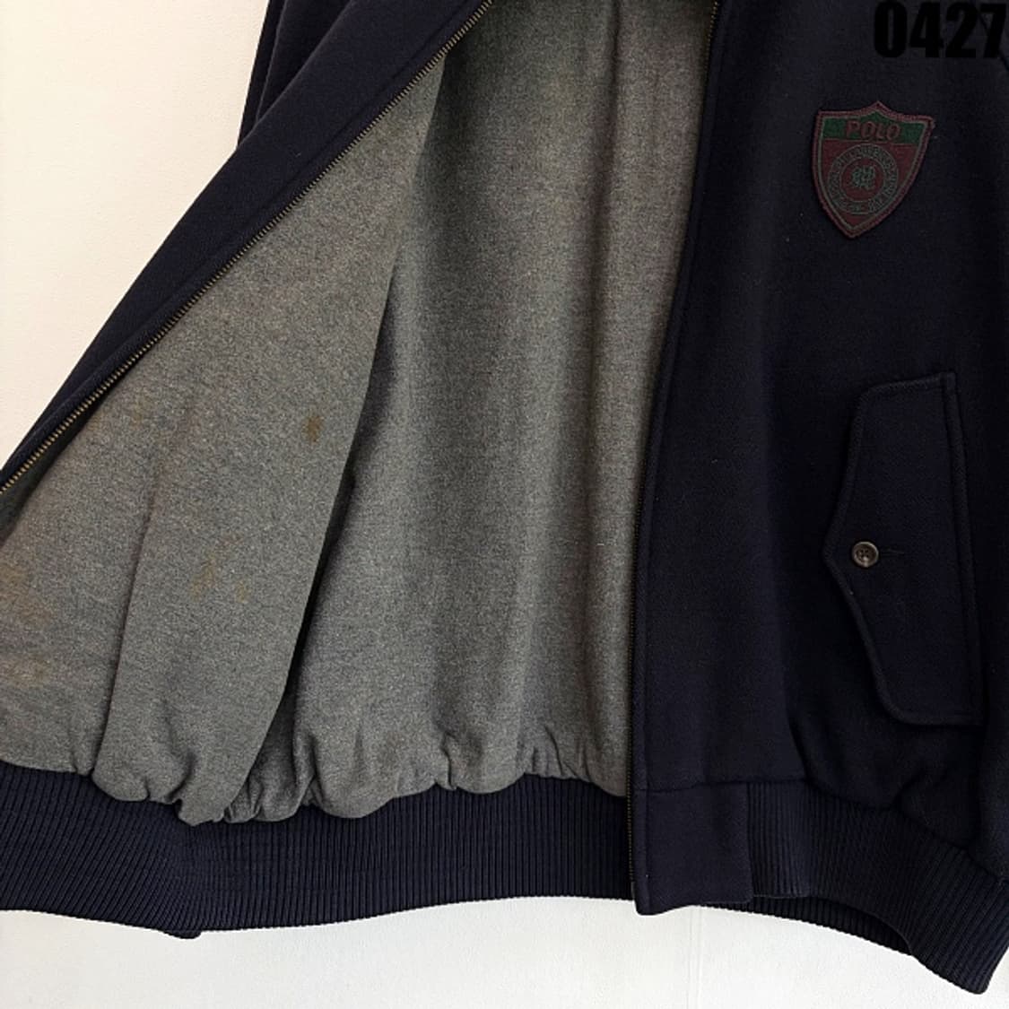 폴로 랄프로렌 울 집업 자켓 네이비 M 0427  상품이미지5