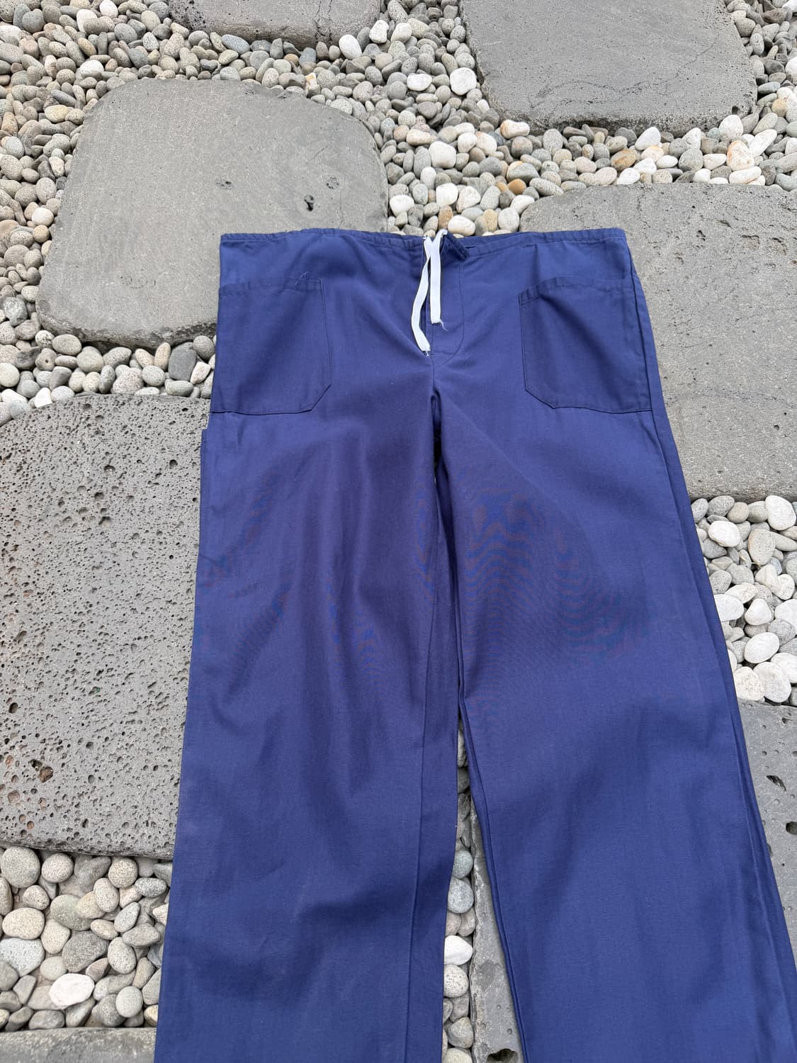 1990s LINEN NAVY DRAWSTRING 린넨 프렌치워크팬츠 상품이미지5