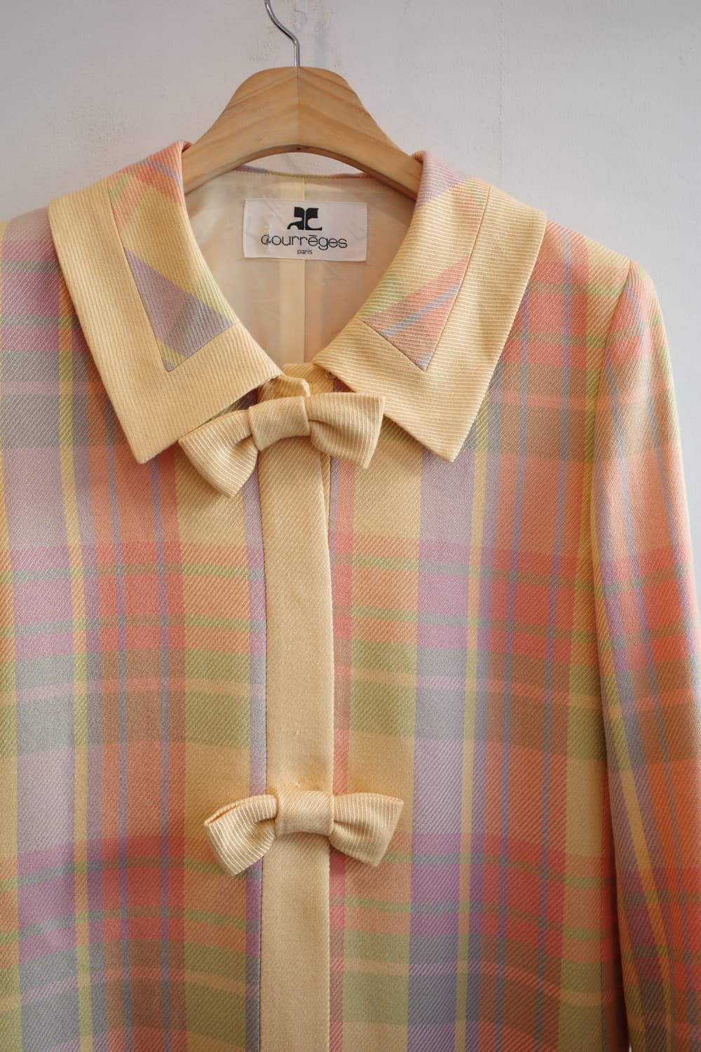 90s Courreges 쿠레쥬 울 체크 자켓  상품이미지2