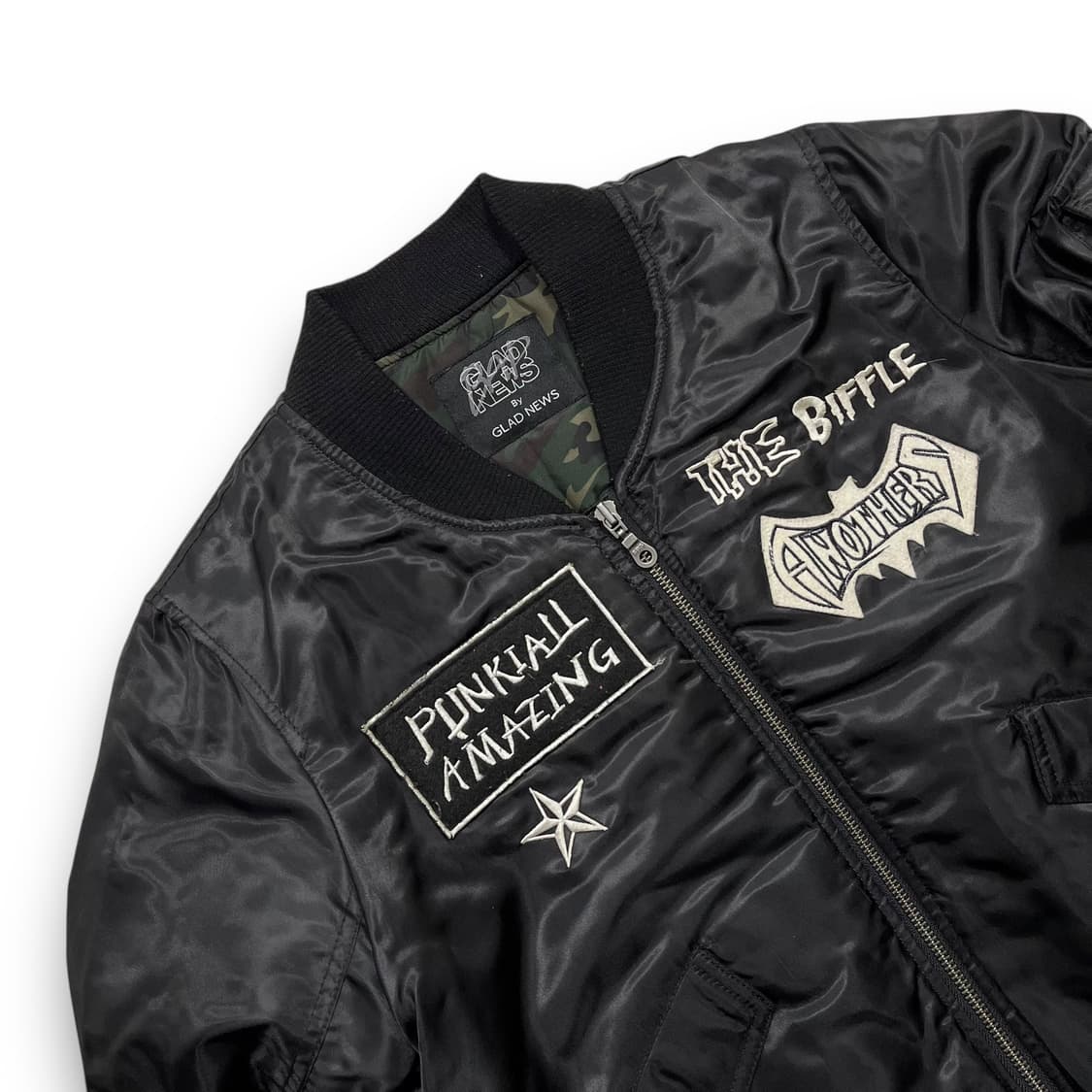 글래드 뉴스 펑크 스컬 패치 딥 다크 봄버 자켓  상품이미지2
