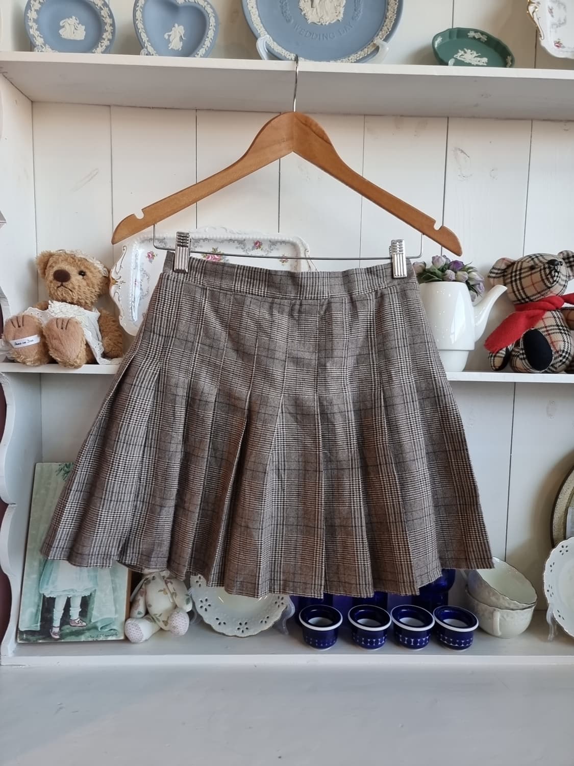 체크 플리츠 치마 상품이미지1