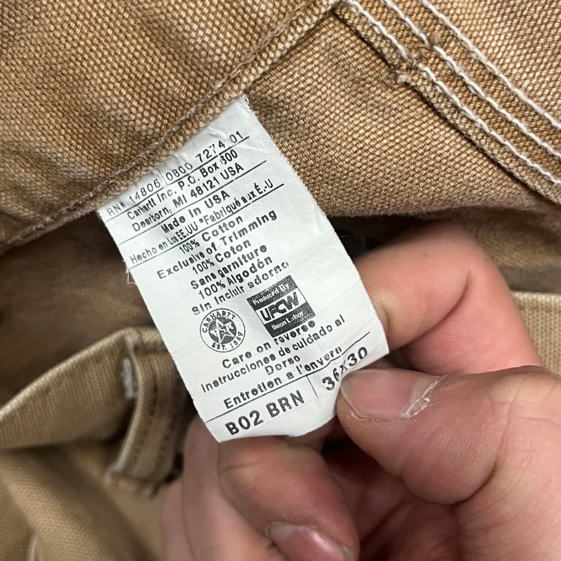 USA Carhartt B02 싱글니 카펜터 팬츠 (33“) 상품이미지5