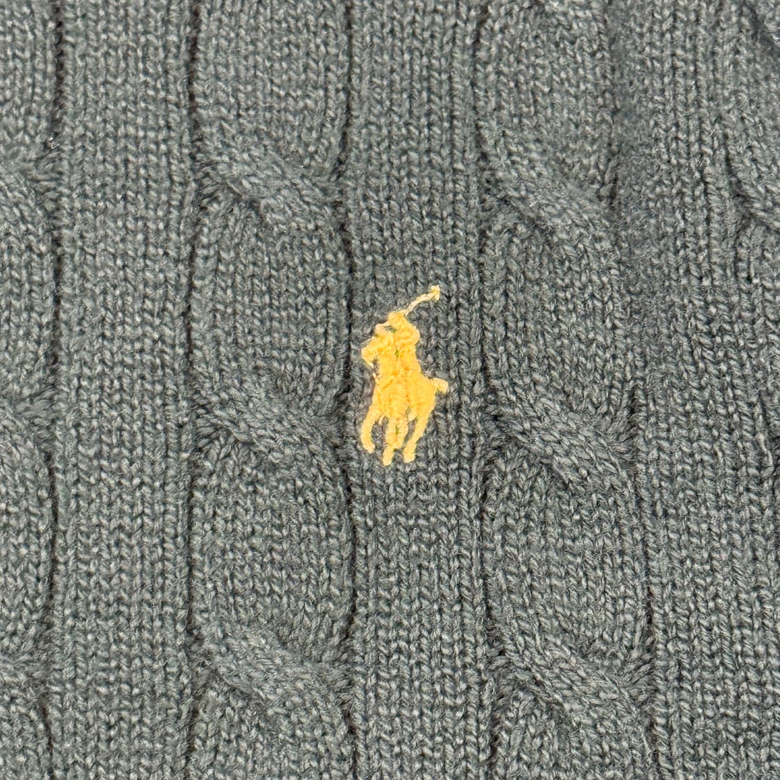 S) 폴로 랄프로렌 케이블 꽈배기 라운드넥 니트 그린 상품이미지5