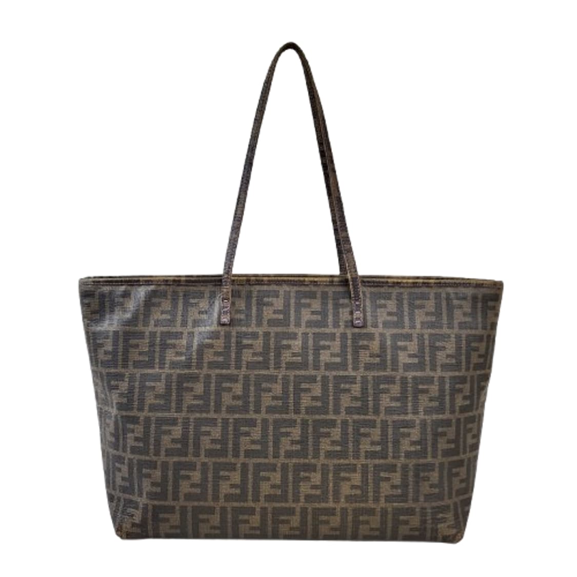 정품 펜디 주카 PVC 타바코브라운 스티치 쇼퍼백 상품이미지7