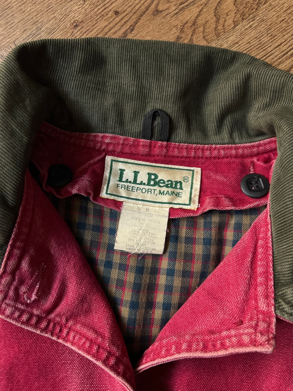 [S]90's 엘엘빈 Made in USA 빈티지 페이딩 캔버스 헌팅자켓 상품이미지2