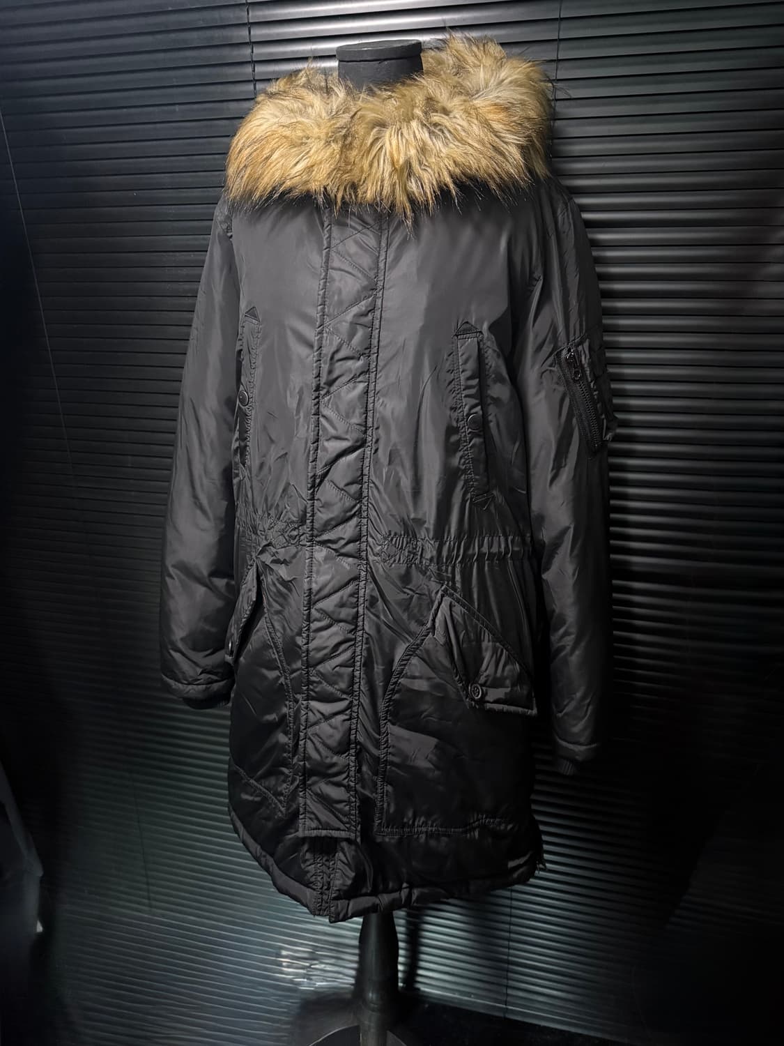 디젤 후드 라쿤 털 롱 패딩 야상 명품 빈티지 지퍼 고스 펑크 락 100 상품이미지2