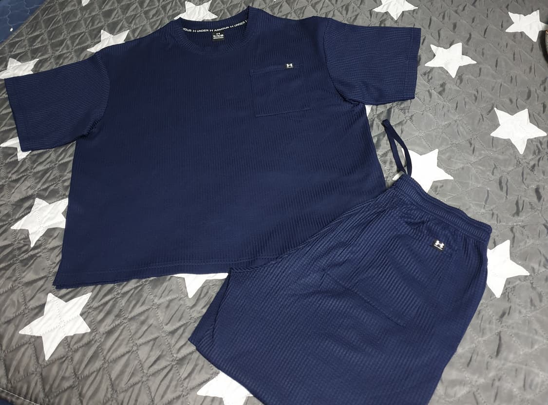 언더아머 UA 라이벌 와플 니트 셋업 네이비 (상의:XL 하의:L) 상품이미지1