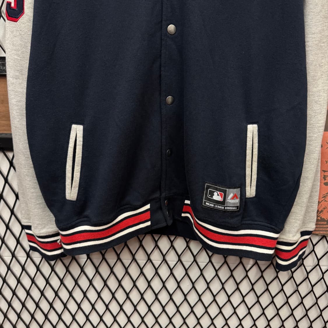 00s 마제스틱 뉴욕 양키스 후드 바시티 자켓 네이비 상품이미지4