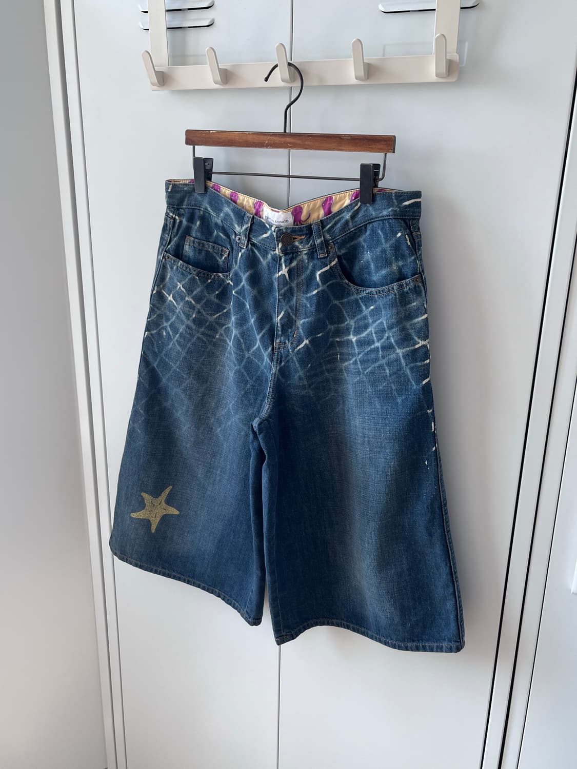 츠모리치사토 Tsumori chisato 별 페인팅 데님 5부 팬츠 상품이미지9